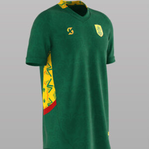 Maillot de football vert foncé du Sénégal, coupe classique, avec logo et motifs latéraux